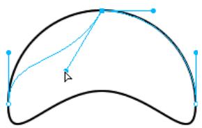 ADOBE FIREWORKS CS4 - Modification de la forme d'un segment de tracé de courbe - 4