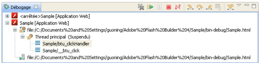 ADOBE FLASH BUILDER 4.5 - Vue Débogage - 1