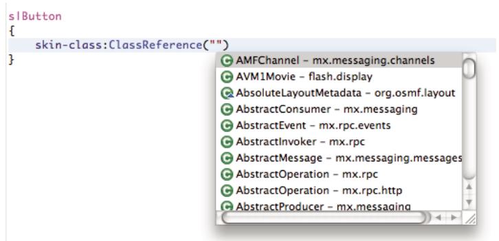 ADOBE FLASH BUILDER 4.5 - Assistant de contenu dans l'éditeur CSS - 1