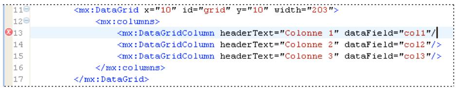 ADOBE FLASH BUILDER 4.5 - Vérification de la syntaxe - 1
