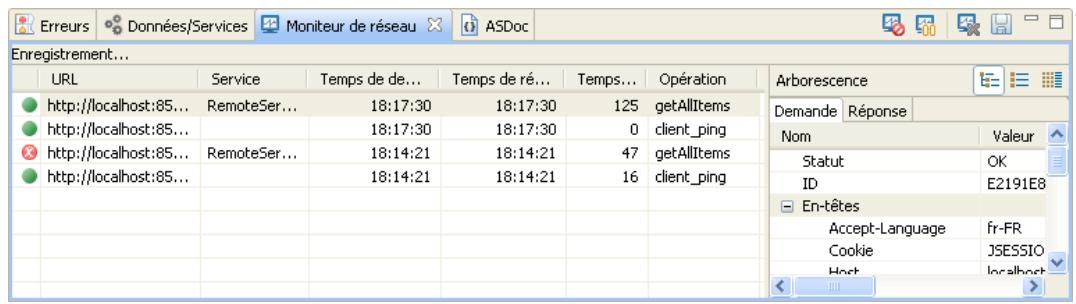 ADOBE FLASH BUILDER 4.5 - Vue Moniteur de réseau - 1