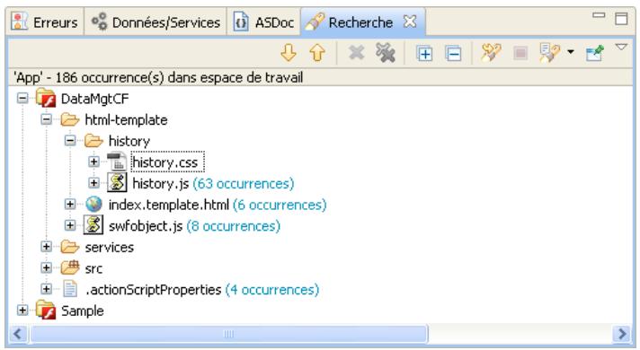 ADOBE FLASH BUILDER 4.5 - Vue Recherche - 1