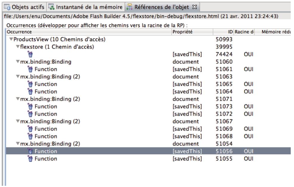 ADOBE FLASH BUILDER 4.5 - Vue Récérences d'objet - 1