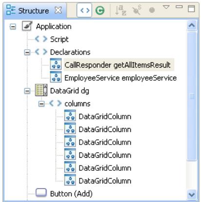 ADOBE FLASH BUILDER 4.5 - Vue Structure en mode MXML - 1