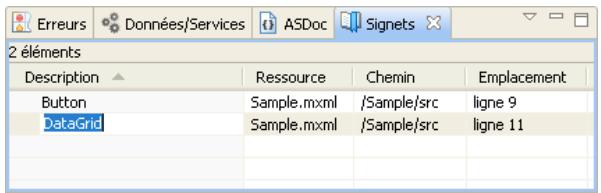 ADOBE FLASH BUILDER 4.5 - Ajout et suppression de signets - 1