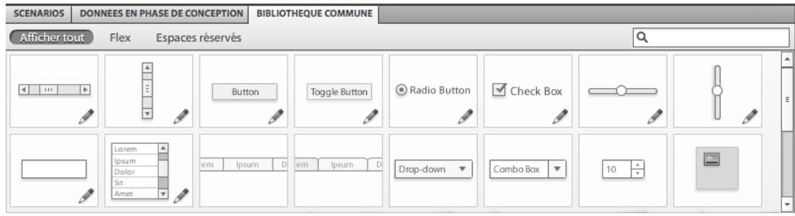 ADOBE FLASH CATALYST CS5.5 - Insertion de composants Flex depuis le panneau Bibliothèque commune - 1