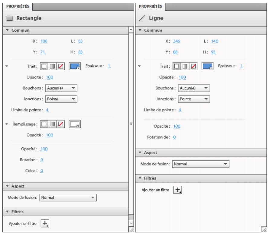 ADOBE FLASH CATALYST CS5.5 - Propriétés des formes et des lignes - 1