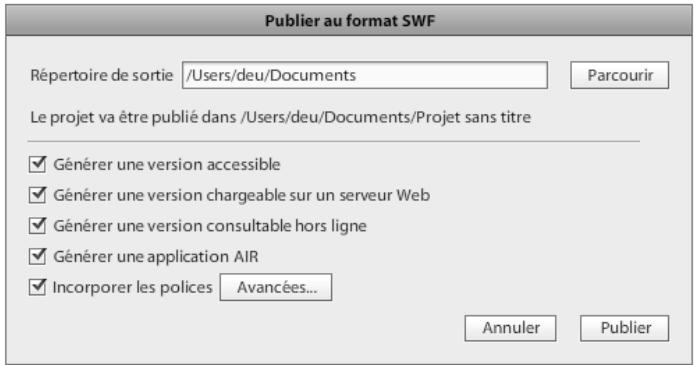 ADOBE FLASH CATALYST CS5.5 - Sélection des options de publication et publication d'un projet - 1