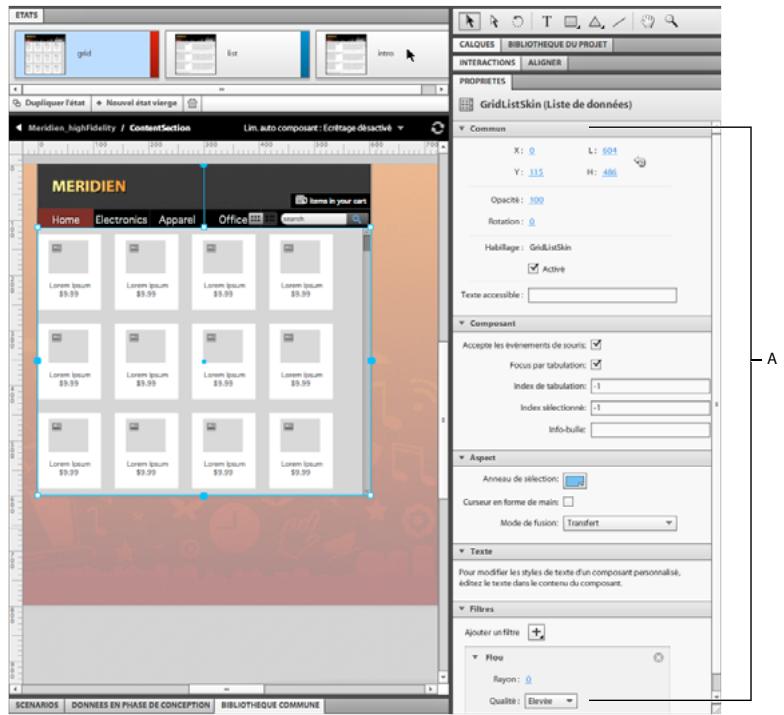 ADOBE FLASH CATALYST CS5.5 - Définition des propriétés d'instance - 1