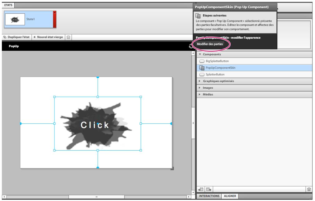 ADOBE FLASH CATALYST CS5.5 - Attribution d'illustrations à des parties du composant - 1