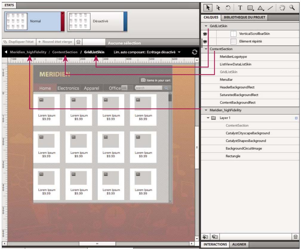 ADOBE FLASH CATALYST CS5.5 - Modification d'un composant en mode de modification - 1
