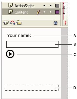ADOBE FLASH LITE 1 - Pour creer un exemple d'application de champ texte : - 1