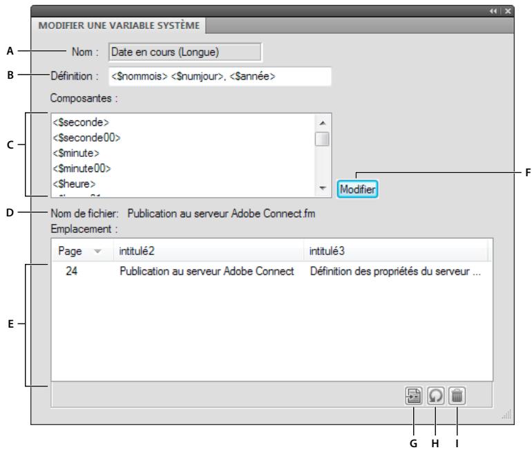 ADOBE FRAMEMAKER 9 - Modification d'une définition de variable - 1