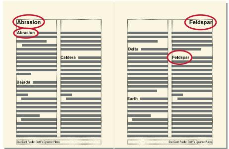 ADOBE FRAMEMAKER 9 - Création d'un en-tête ou d'un pied de page de style dictionnaire - 1