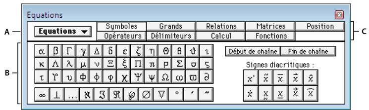 ADOBE FRAMEMAKER 9 - Présentation du panneau Equations - 1