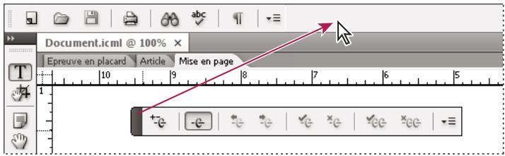 ADOBE INCOPY CS4 - Pour personnaliser une barre d'outils - 2