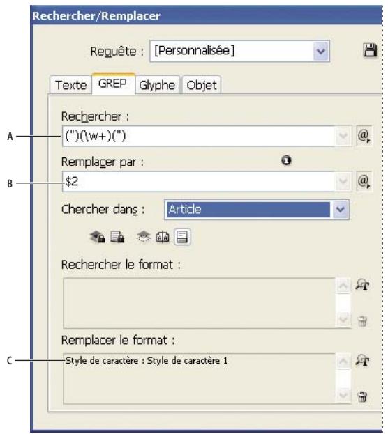 ADOBE INCOPY CS4 - Exemple 1 : recherche de texte entre guillemets - 1