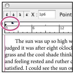 ADOBE INDESIGN CS4 - Définition d'un retrait au moyen de la boîte de dialogue Tabulations - 1