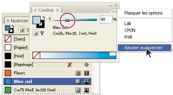 ADOBE INDESIGN CS4 - Pour créer une nuance de teinte à l'aide du panneau Couleur - 1