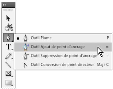 ADOBE INDESIGN CS4 - Pour afficher et sélectionner un outil masqué - 1