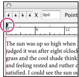 ADOBE INDESIGN CS4 - Définition d'un retrait au moyen de la boîte de dialogue Tabulations - 2