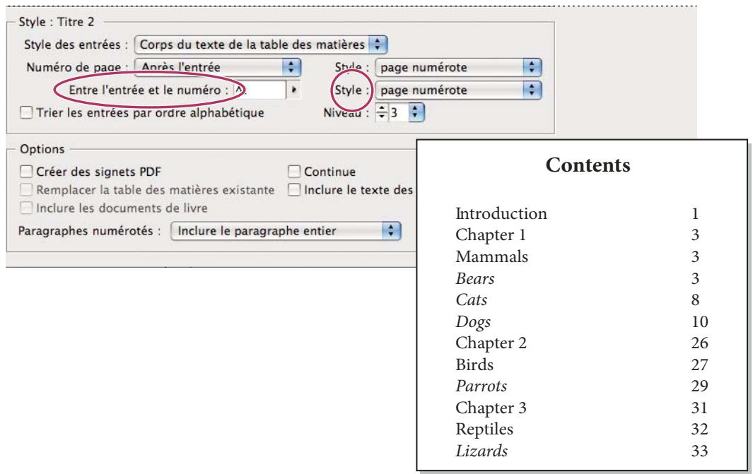 ADOBE INDESIGN CS4 - Conseils pour la mise en forme d'une table des matières - 2