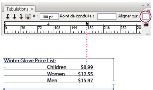 ADOBE INDESIGN CS4 - Spécification de caractères pour les tabulations décimales - 1