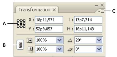 ADOBE INDESIGN CS4 - Présentation du panneau Transformation - 1