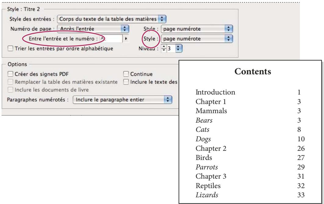 ADOBE INDESIGN CS5 - Conseils pour la mise en forme d'une table des matières - 2