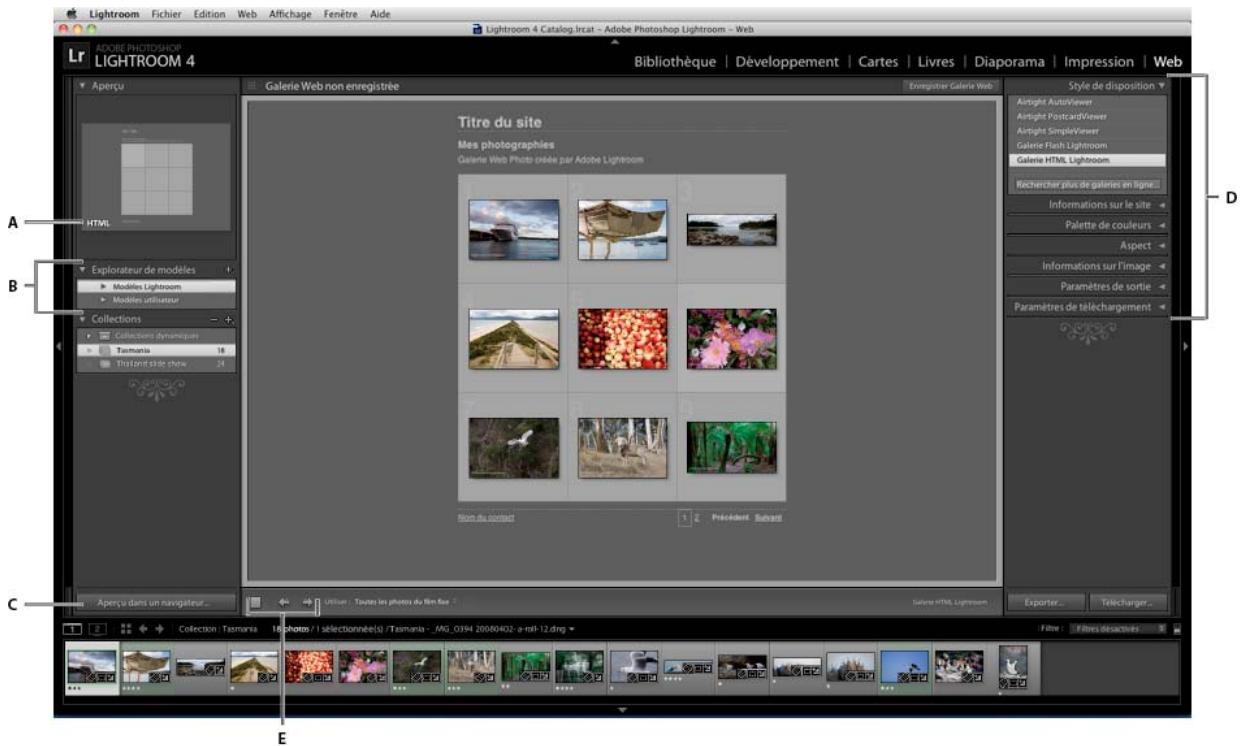 ADOBE LIGHTROOM 4 - Outils et panneaux du module Web - 1