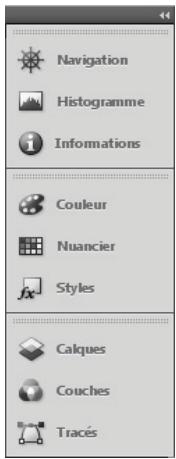 ADOBE PHOTOSHOP CS4 - Manipulation de panneaux réduits à la taille d'icones - 1