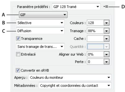 ADOBE PHOTOSHOP CS4 - Options d'optimisation des formats GIF et PNG-8 - 1