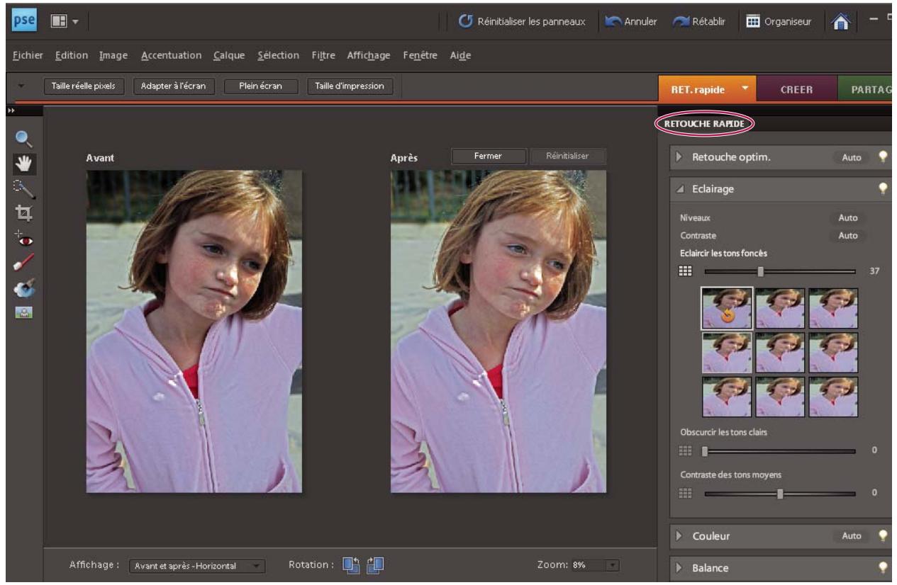 ADOBE PHOTOSHOP ELEMENTS 8 - Correction chromatique en mode Retouche rapide - 2