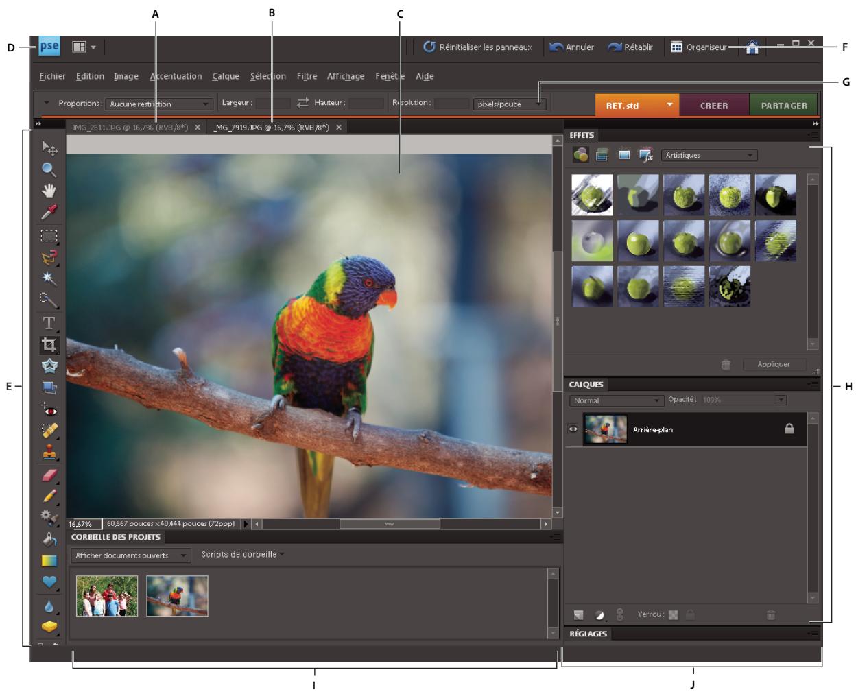 ADOBE PHOTOSHOP ELEMENTS 8 - Espace de travail Editeur - 2