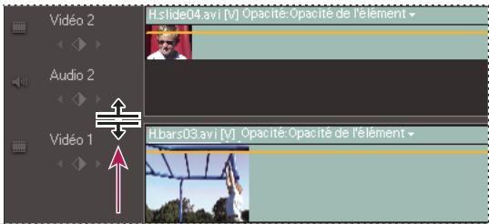 ADOBE PREMIERE ELEMENTS 7.0 - Redimensionnement de la hauteur d'une piste - 1