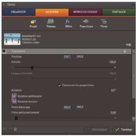 ADOBE PREMIERE ELEMENTS 7.0 - Présentation du panneau Tâches - 1