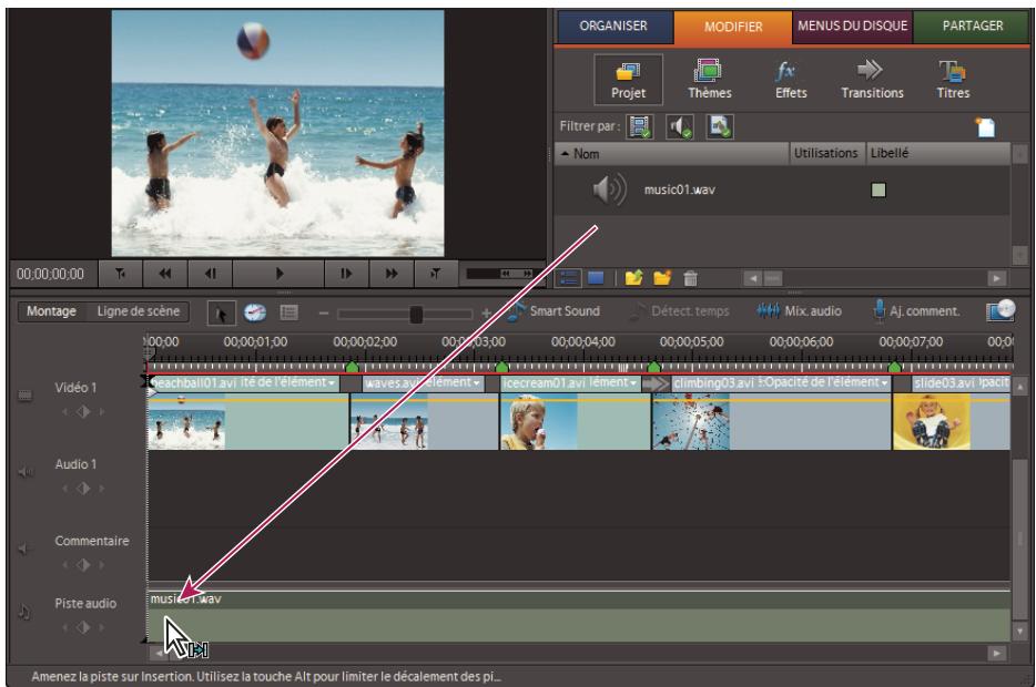 ADOBE PREMIERE ELEMENTS 7.0 - Ajouter une piste audio - 1