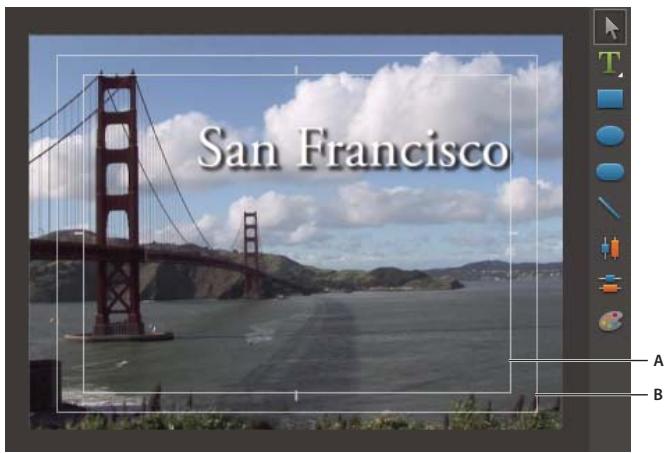 ADOBE PREMIERE ELEMENTS 7.0 - Utilisation de marges admissibles pour le titre et l'action - 1