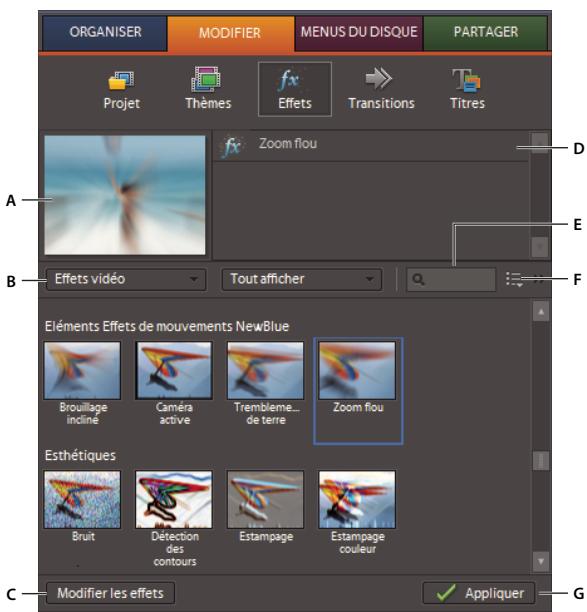 ADOBE PREMIERE ELEMENTS 7.0 - Recherche d'un effet - 1