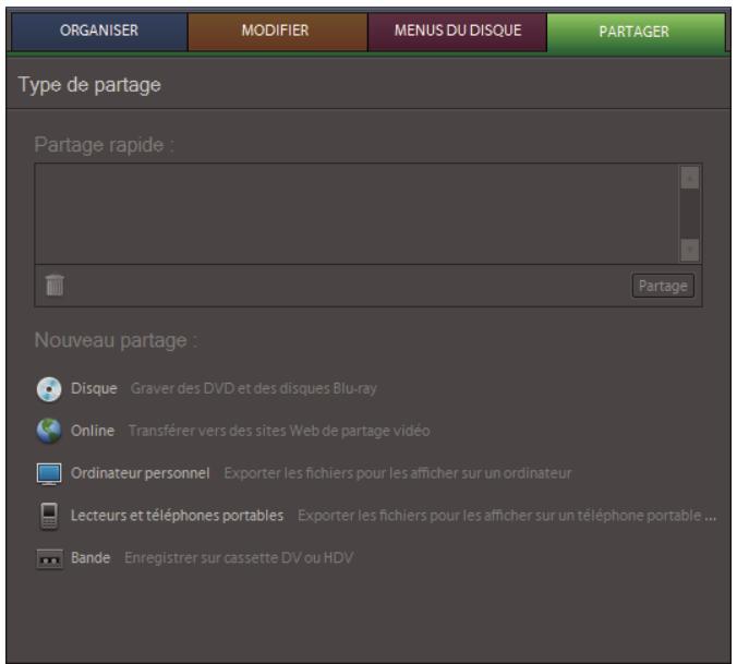 ADOBE PREMIERE ELEMENTS 7.0 - Partage à partir du panneau Tâches - 1