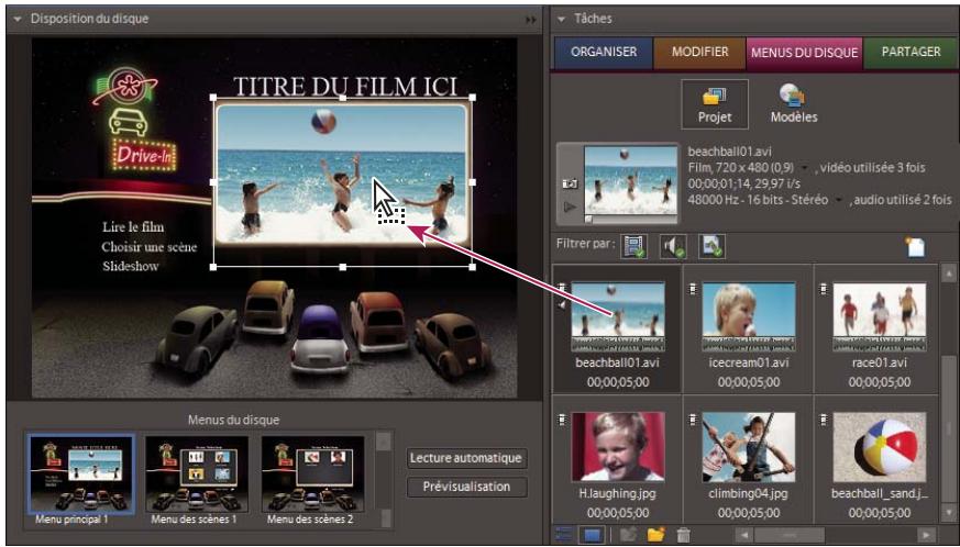 ADOBE PREMIERE ELEMENTS 7.0 - Personnalisation de l'arrière-plan d'un menu - 1