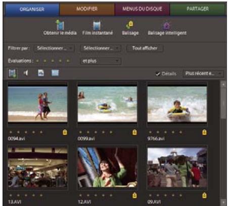 ADOBE PREMIERE ELEMENTS 7.0 - Afficher des éléments dans l'Organiseur - 1