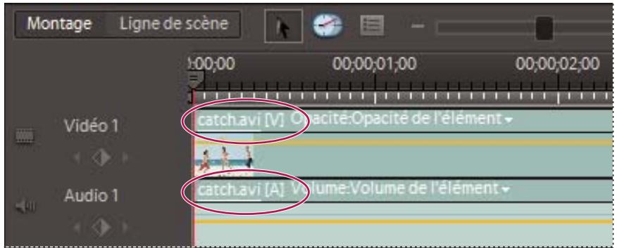 ADOBE PREMIERE ELEMENTS 7.0 - Liaison d'éléments video et audio - 1