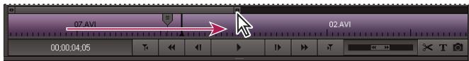 ADOBE PREMIERE ELEMENTS 7.0 - Zoom avant et zoom arrrière sur le mini-montage du panneau Moniteur - 1