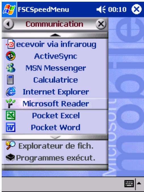 FUJITSU SIEMENS POCKET LOOX 400 - Modifier le FSC SpeedMenu - 3