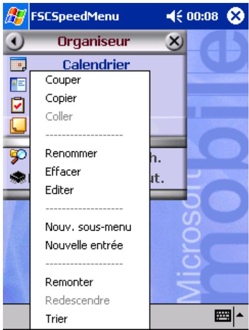 FUJITSU SIEMENS POCKET LOOX 400 - Modifier le FSC SpeedMenu - 1