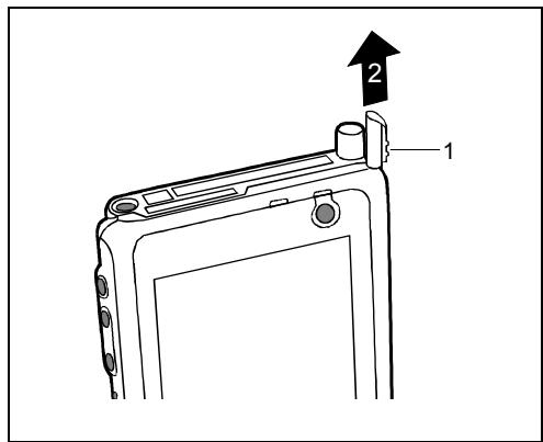 FUJITSU SIEMENS POCKET LOOX 610 - Sortir le stylet du Pocket PC - 1