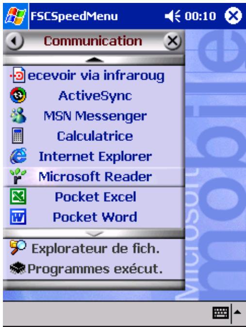 FUJITSU SIEMENS POCKET LOOX 610 - Modifier le FSC SpeedMenu - 3