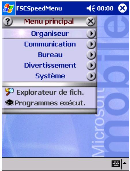 FUJITSU SIEMENS POCKET LOOX 610 - Menu principal ('Main') et menu condensé ('Quick') - 1