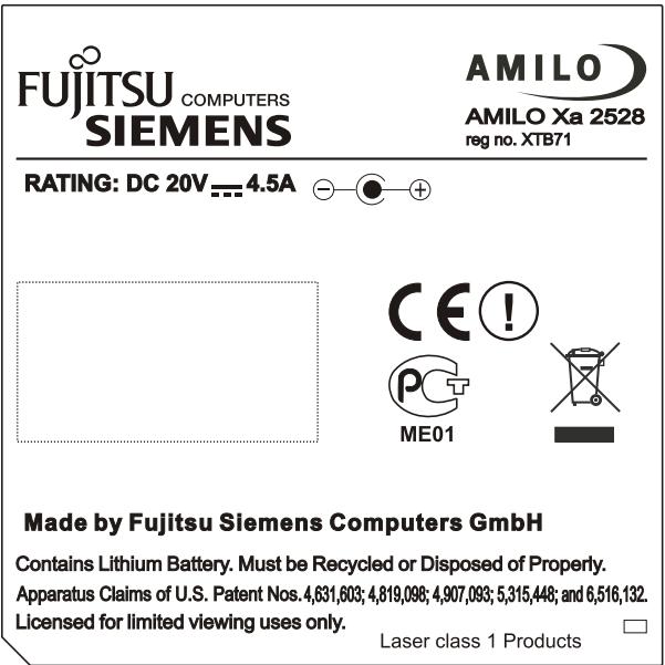 FUJITSU SIEMENS X2528 - techniques - 1